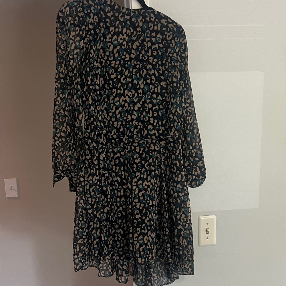 Tommy Hilfiger Black and Tan Leopard Print Dress